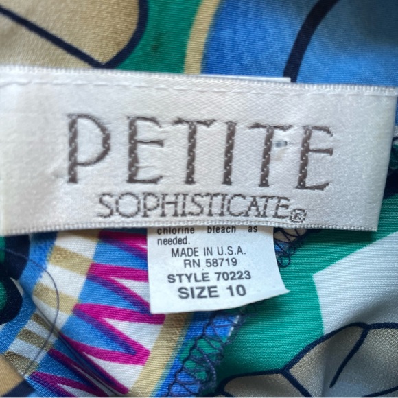 Vintage Abstract Funky Print Petite Sophisticate Silky Blouse sz 10 90s Y2k - Picture 5 of 7